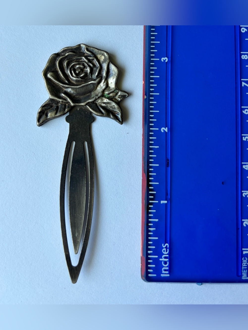 Vintage Hildesheimer Rose Style Metal Bookmark silver-toned whimsical fairytale